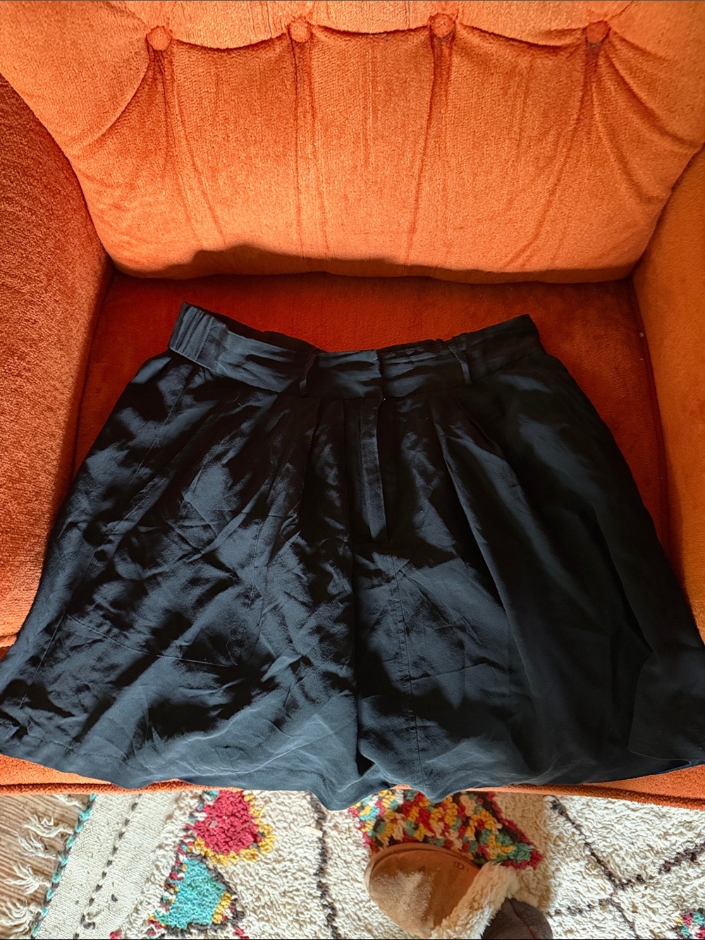 Joie Black A-Line Skirt pockets 100% silk XS ZIPPER clasps